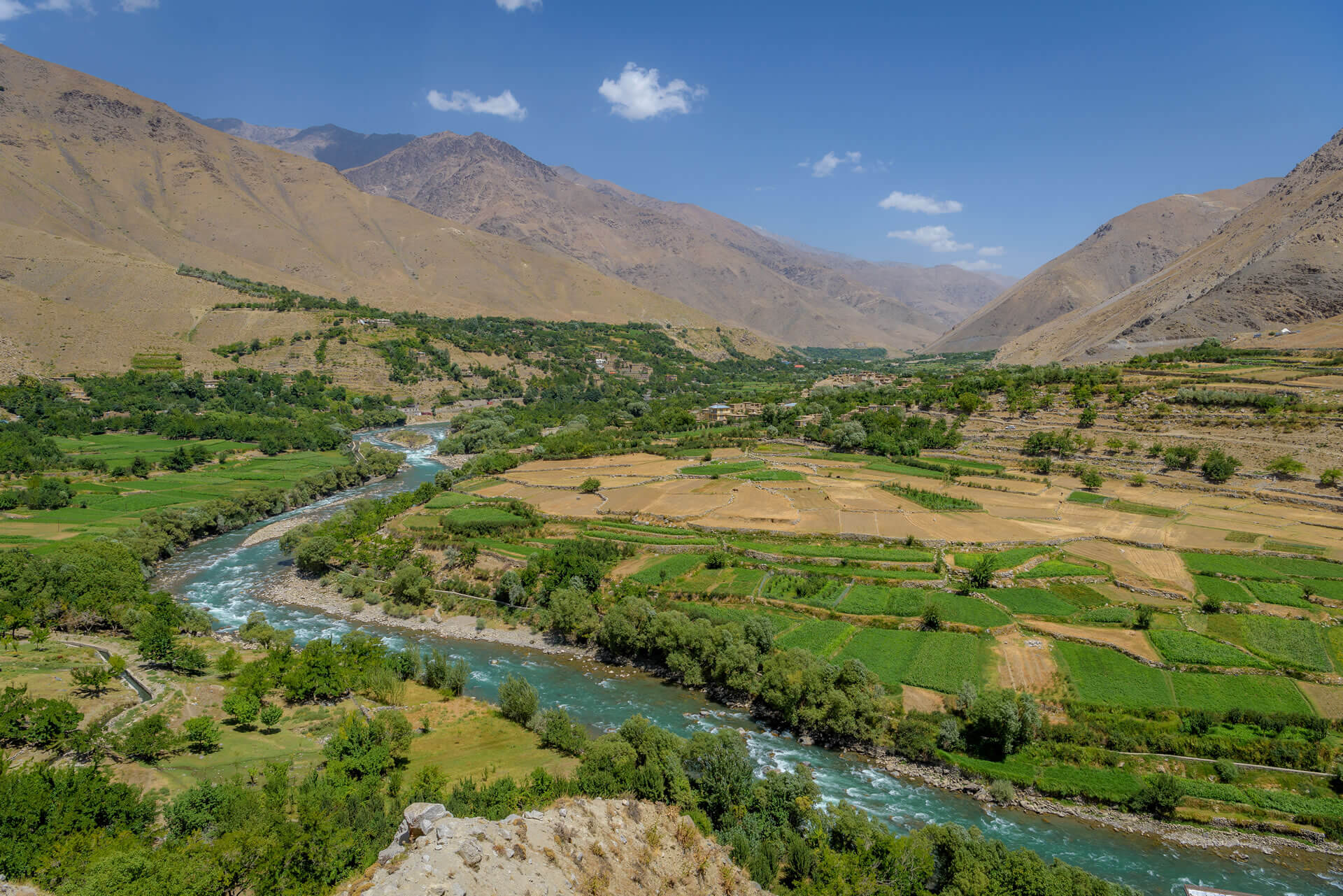 Panjshir vallee en Eastern Afghanistan
